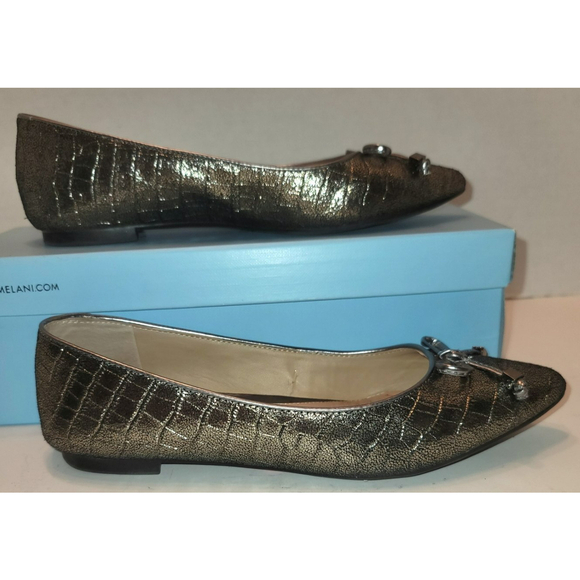 Antonio Melani Noah Gold Pointed Toe Ballet Flats - Size 6.5 - Picture 1 of 11